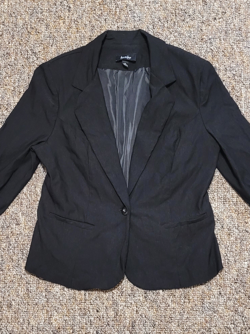 Women's By & By Black Single-Button Blazer - Tailored Ponte Jacket XL